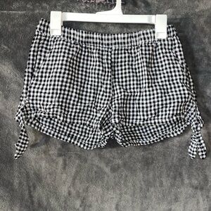Black and White Gingham Women's Shorts